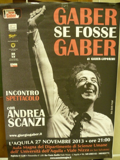Andrea Scanzi racconta “Gaber se fosse Gaber”